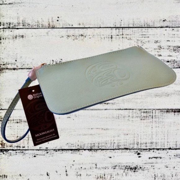 NATIVE ORIGINS Teal VEGAN Leather Wristlet Handbag Made in Canada - Picture 11 of 14